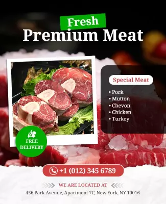 Fresh Premium Meat Promotion Flyer Template