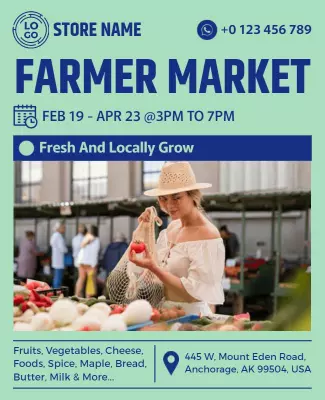 Fresh Produce Farmer Market Event Flyer Template