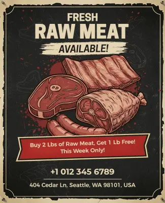 Fresh Raw Meat Promotion Flyer Template