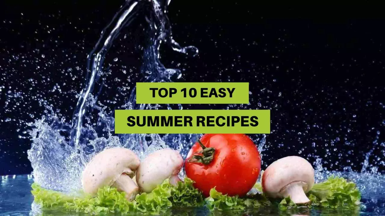 Fresh Summer Ingredients with Water Splash YouTube Banner Template