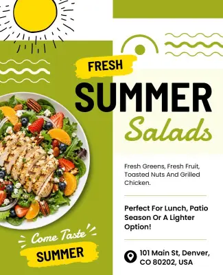 Fresh Summer Salad Promotional Flyer Template