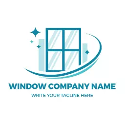 Fresh Teal Window Design for Clarity and Transparency Logo Template