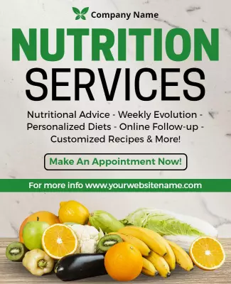 Fresh Vibrant Nutrition Services Appointment Poster Template