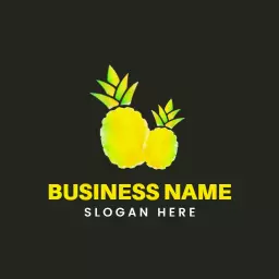 Fresh Yellow Pineapple Design to Represent Fruit Business Logo Template