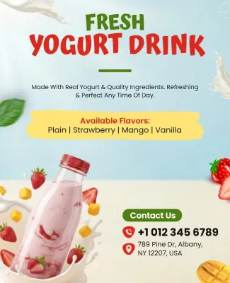 Fresh Yogurt Drink Promotional Flyer Template
