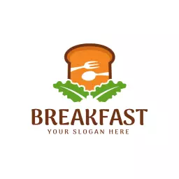 Freshly Baked Bread and Greens for Delicious Breakfast Logo Template
