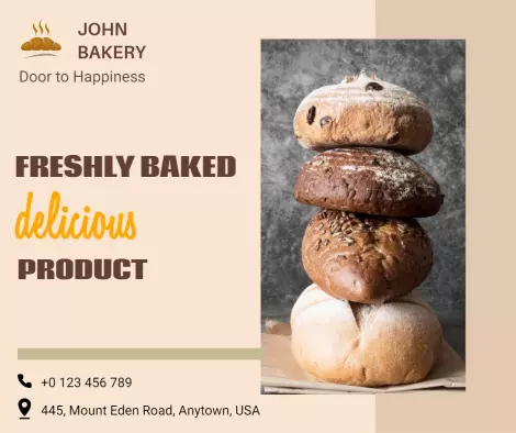 Freshly Baked Bread Stack at John Bakery Ad Template