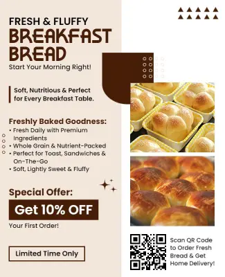 Freshly Baked Breakfast Bread Promotion Flyer Template