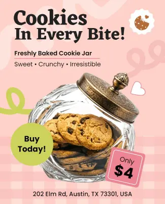 Freshly Baked Cookie Promotion Flyer Template