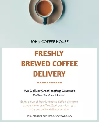 Freshly Brewed Coffee Delivery Service Flyer Template