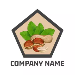 Freshly Harvested Peanuts with Green Leaves Logo Template