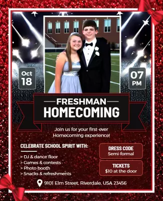 Freshman Homecoming Dance Celebration Flyer Template