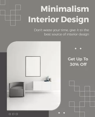 Friar Gray Minimalism Interior Design Flyer Template