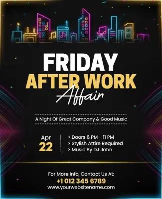 Friday After Work Affair Event Flyer Template