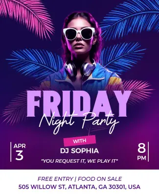 Friday Night Party Experience Poster Template