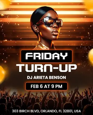 Friday Turn-up Party with DJ Flyer Template
