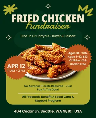 Fried Chicken Fundraiser Event Flyer Template