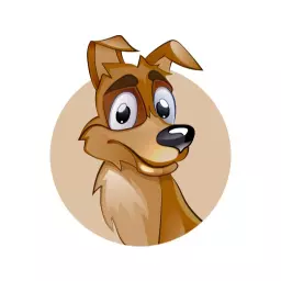 Friendly Brown Dog Character with Playful Expression Logo Template