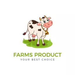 Friendly Cartoon Cow Symbolizing Fresh Farm Products Logo Template