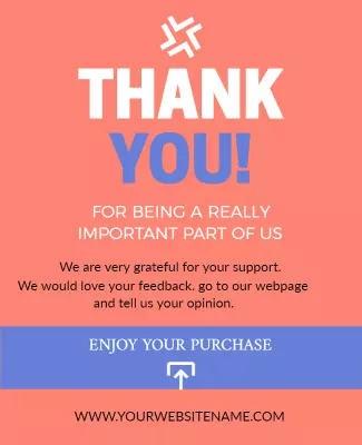 Friendly Coral Customer Appreciation Thank You Purchase Poster Template