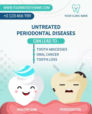Friendly Dental Health Awareness for Periodontal Diseases Poster Template