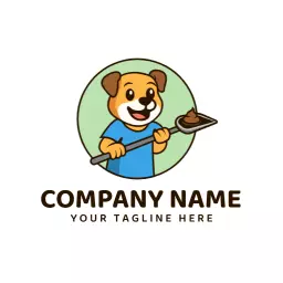 Friendly Dog Design Promoting Reliable Cleaning Service Logo Template