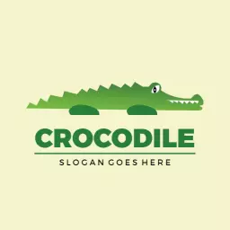 Friendly Green Crocodile Design Representing Wildlife Logo Template