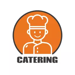 Friendly Orange Chef Design for Professional Catering Logo Template