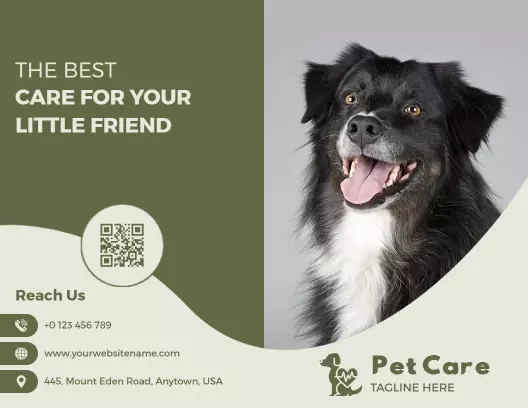 Friendly Pet Care Services and Support Brochure Template