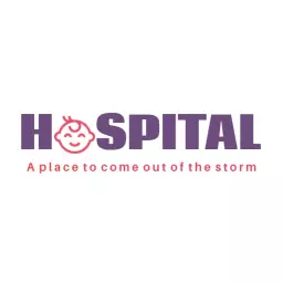 Friendly Purple and Pink Hospital Logo Promoting Care and Safety Logo Template