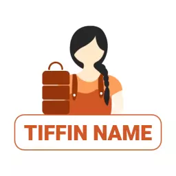 Friendly Tiffin Service with Stylish Food Container Logo Template