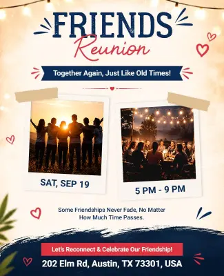 Friends Reunion Gathering Invitation Flyer Template