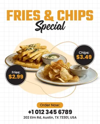 Fries and Chips Special Offer Flyer Template
