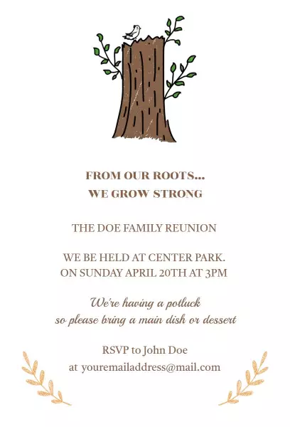 From Our Roots Family Reunion Celebration Invitation Template