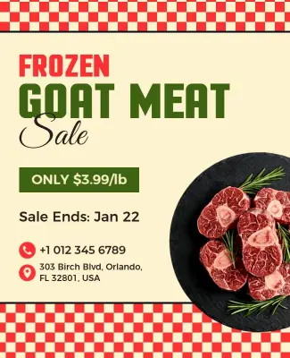 Frozen Goat Meat Sale Flyer Template