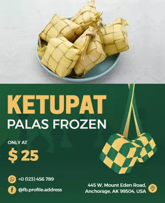 Frozen Ketupat Specialty Promotion Flyer Template