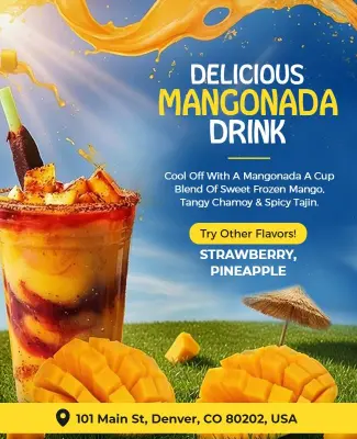 Frozen Mangonada Drink Beverage Promotion Flyer Template