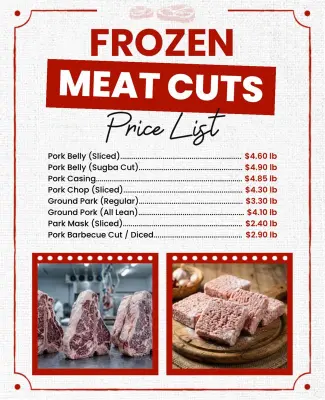 Frozen Meat Cuts Price List Flyer Template