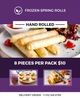 Frozen Spring Rolls Promotion Flyer Template