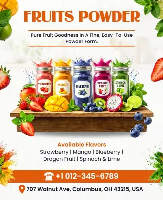Fruit Powder Variety Promotion Poster Template