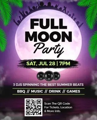 Full Moon Party Event Flyer Template