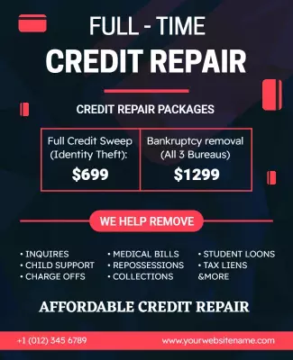 Full Time Credit Repair Service Flyer Template