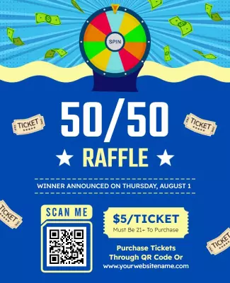 Fun 5050 Raffle Event Flyer Template