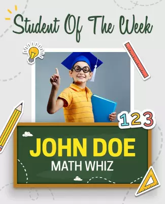 Fun Academic Student of the Week Award Poster Template