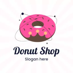 Fun and Vibrant Pink Donut Design Perfect for Donut Shop Logo Template
