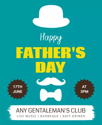 Fun Aqua Father's Day Celebration Event Poster Template