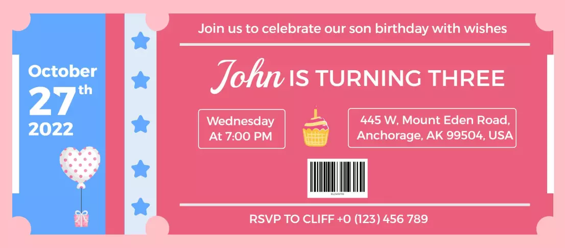 Fun Birthday Adventure Boarding Pass Invitation Template