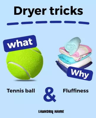Fun Blue Dryer Tricks for Fluffy Laundry Poster Template