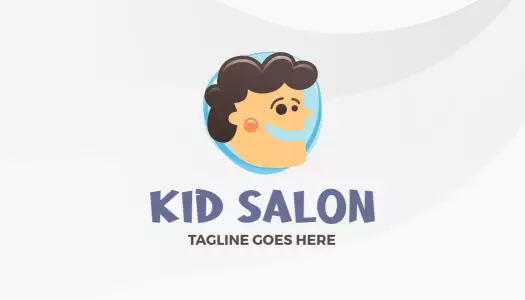 Fun Cartoon Kid-Friendly Hair Salon Business Card Template