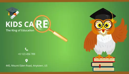 Fun Cartoon Owl Education Themed Business Card Template